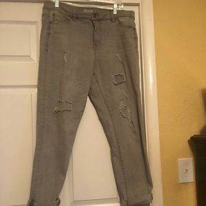 Tribal ripped boyfriend size 12